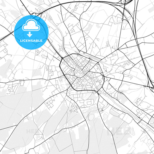 Vector PDF map of Tournai, Belgium