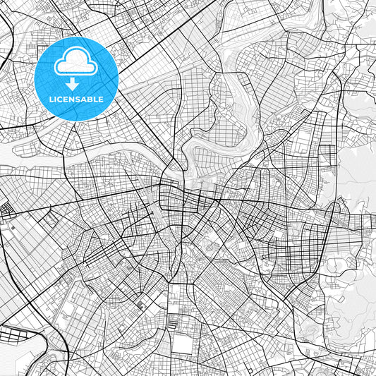 Vector PDF map of Toyohashi, Japan