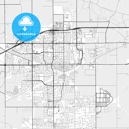 Vector PDF map of Tracy, California, United States