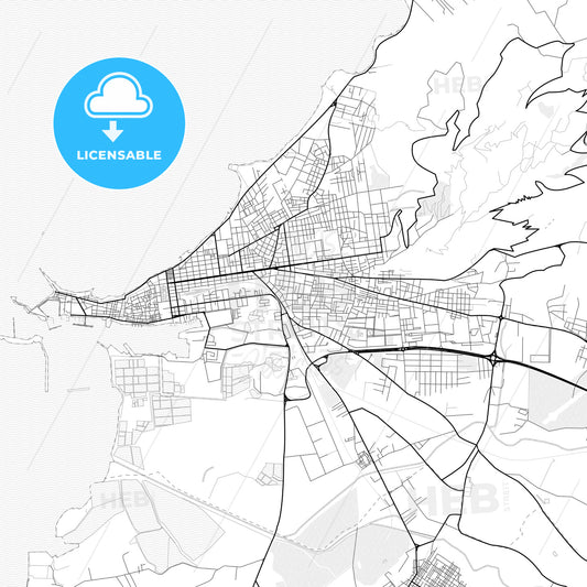 Vector PDF map of Trapani, Italy