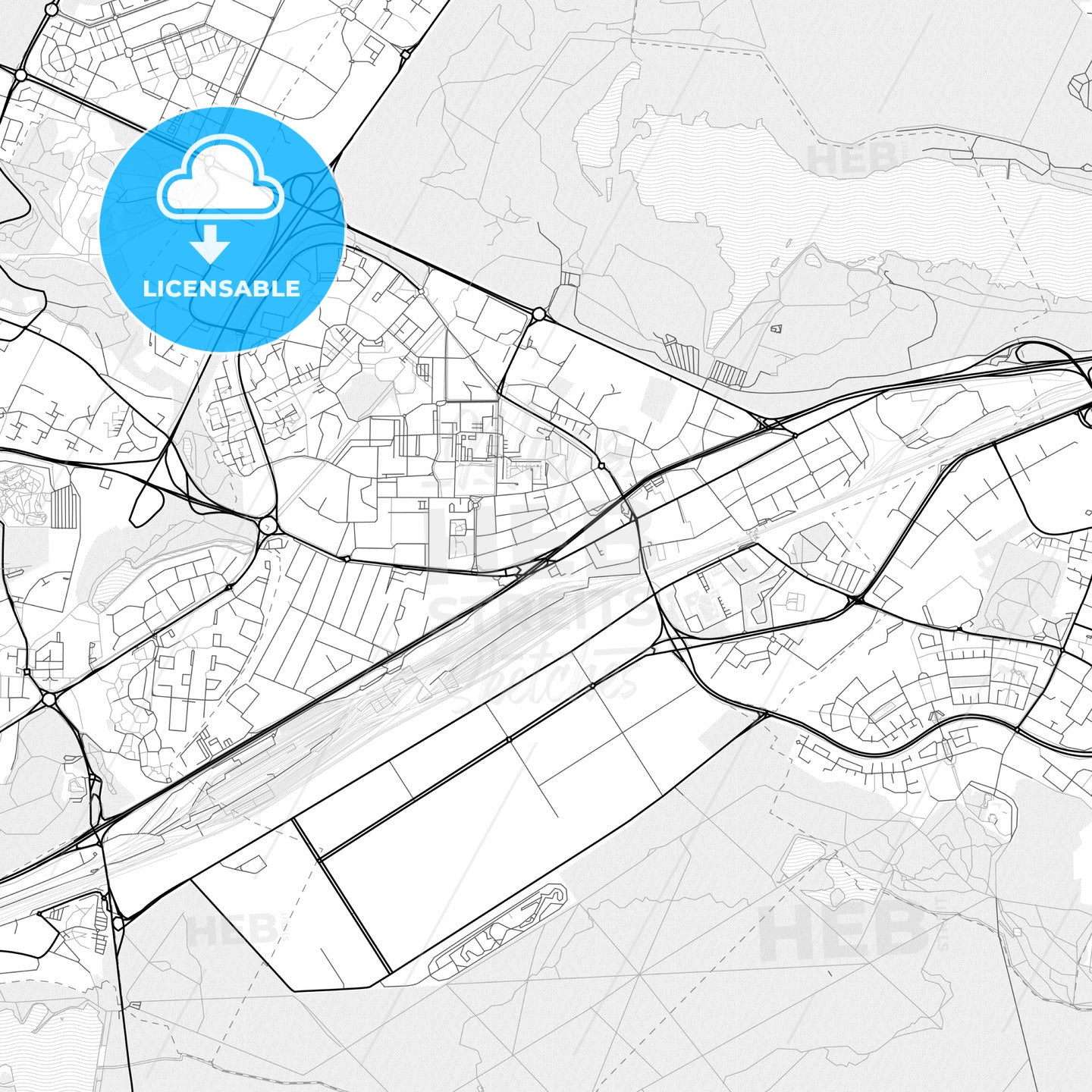 Vector PDF map of Trappes, France