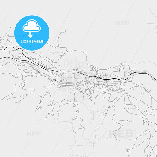 Vector PDF map of Travnik, Bosnia and Herzegovina