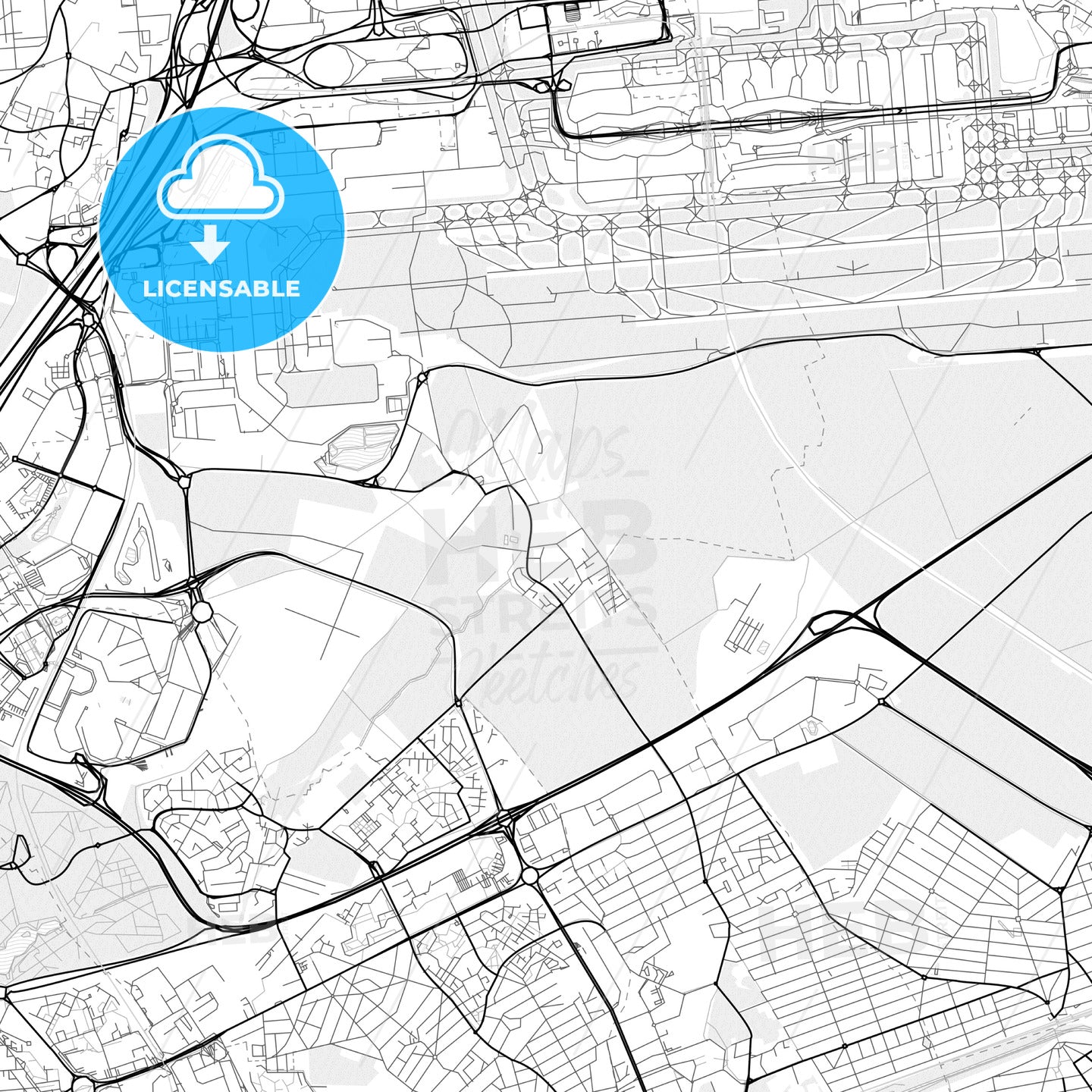 Vector PDF map of Tremblay-en-France, France