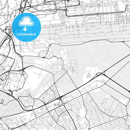 Vector PDF map of Tremblay-en-France, France