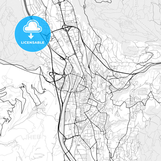Vector PDF map of Trento, Italy