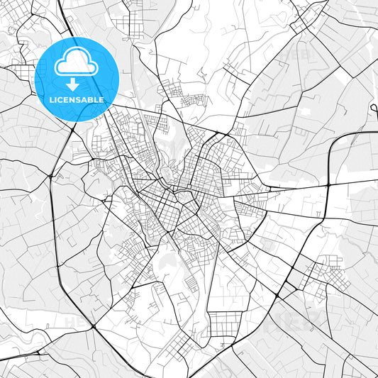 Vector PDF map of Trikala, Greece