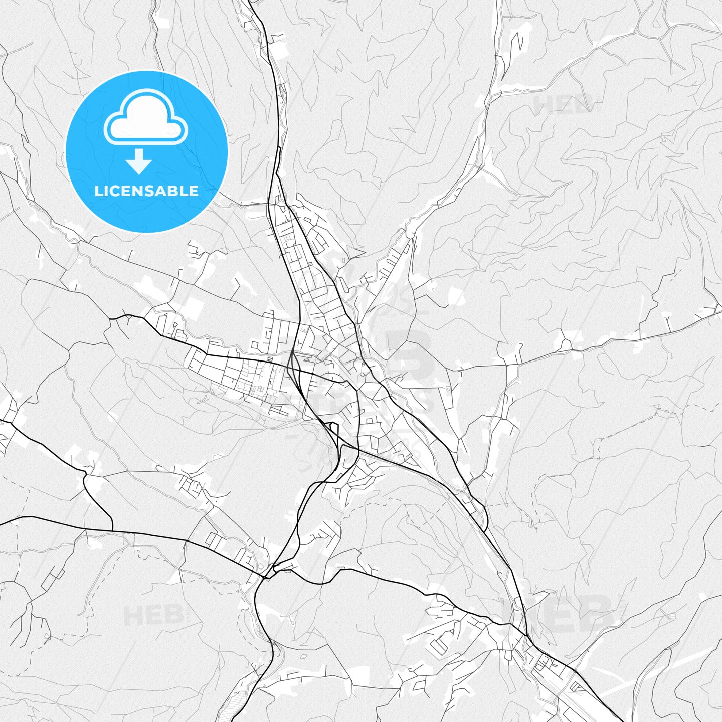 Vector PDF map of Trofaiach, Austria