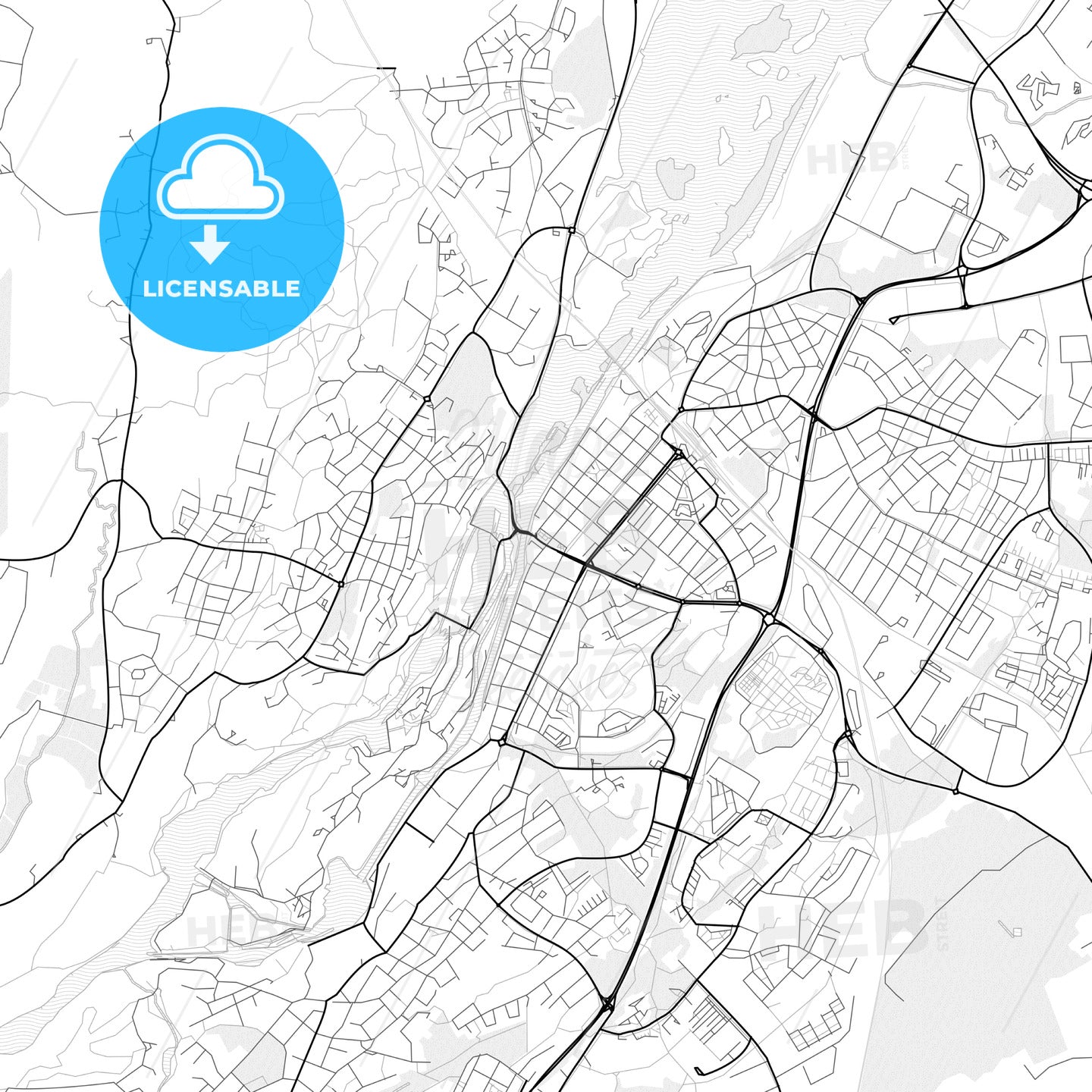 Vector PDF map of Trollhättan, Sweden