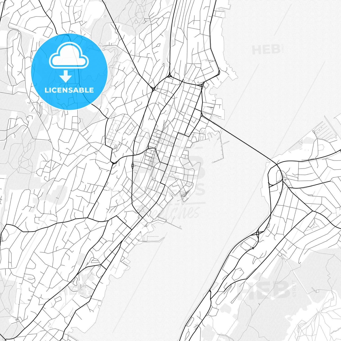 Vector PDF map of Tromsø, Norway