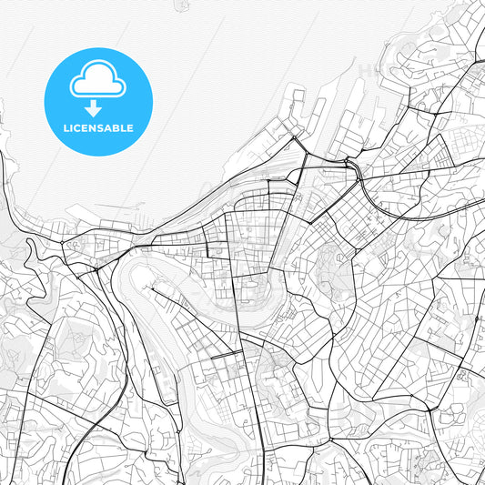 Vector PDF map of Trondheim, Norway