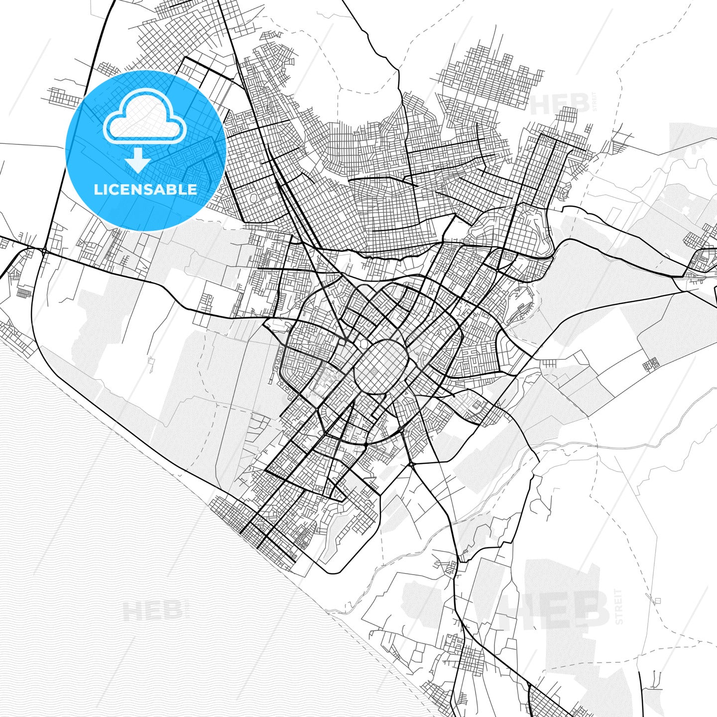 Vector PDF map of Trujillo, Peru