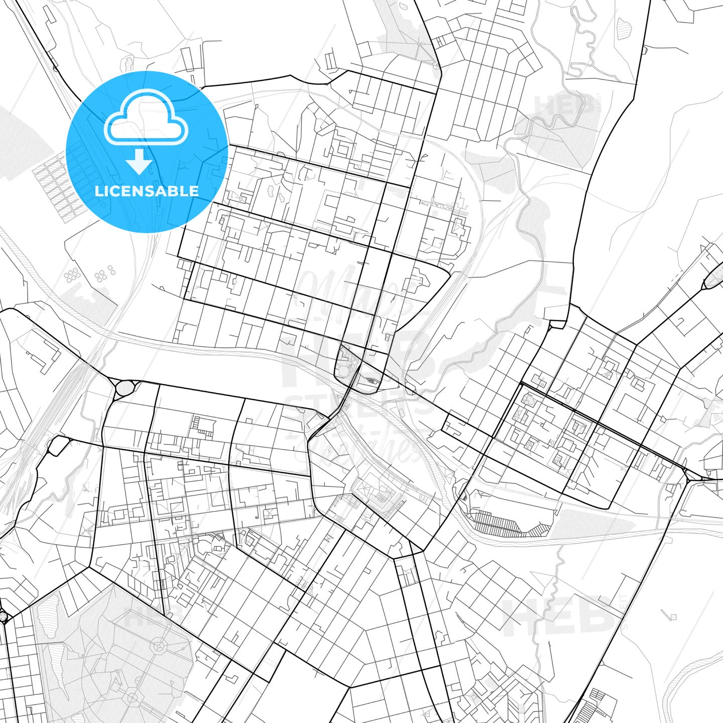 Vector PDF map of Tula, Russia