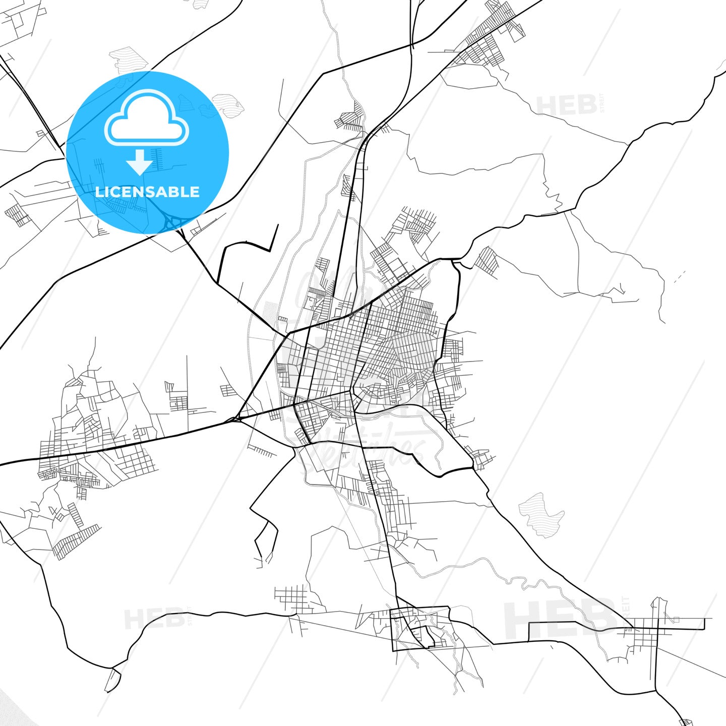 Vector PDF map of Tulancingo, Mexico