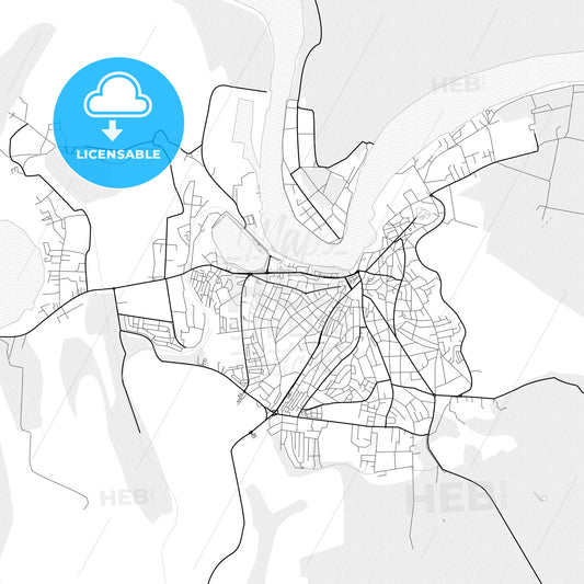 Vector PDF map of Tulcea, Romania