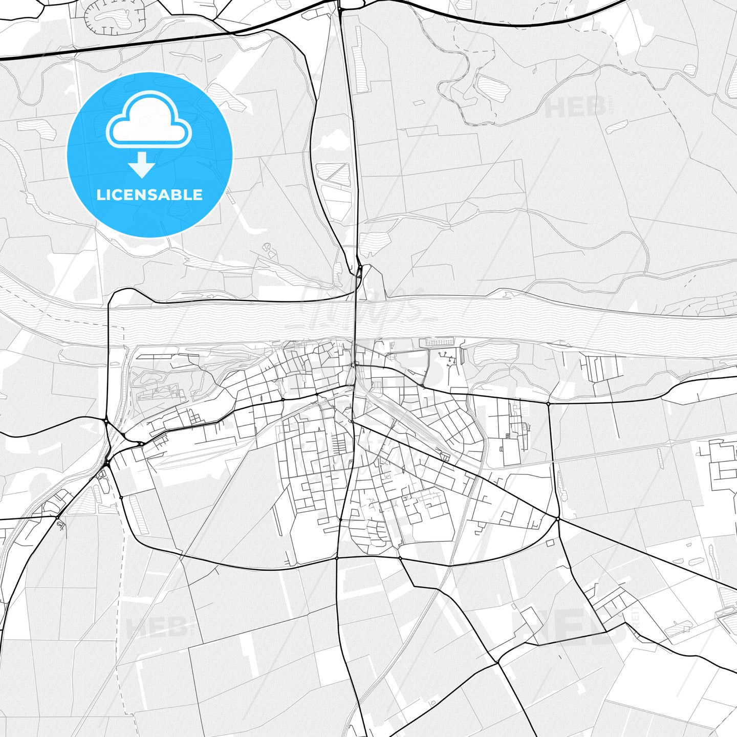 Vector PDF map of Tulln, Austria