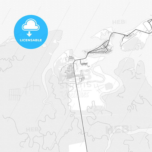 Vector PDF map of Tumaco, Colombia