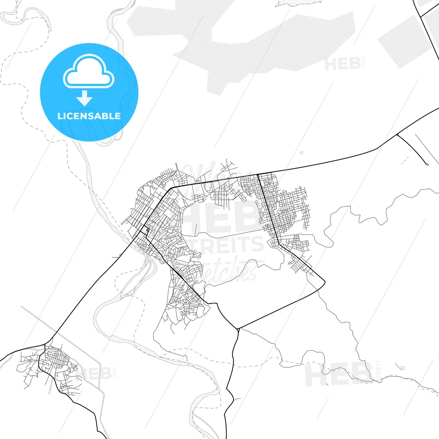 Vector PDF map of Tumbes, Peru