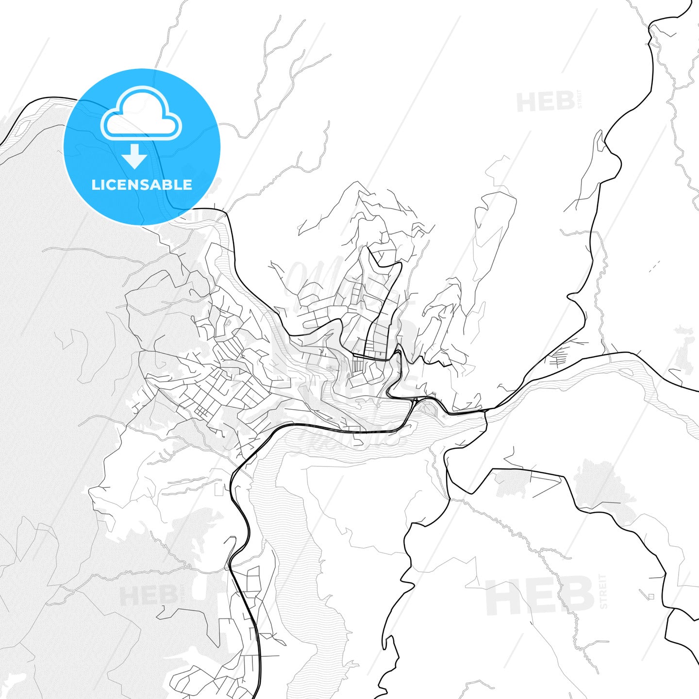 Vector PDF map of Tunceli, Turkey