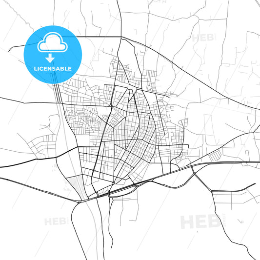 Vector PDF map of Turgutlu, Turkey