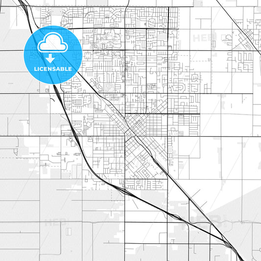 Vector PDF map of Turlock, California, United States