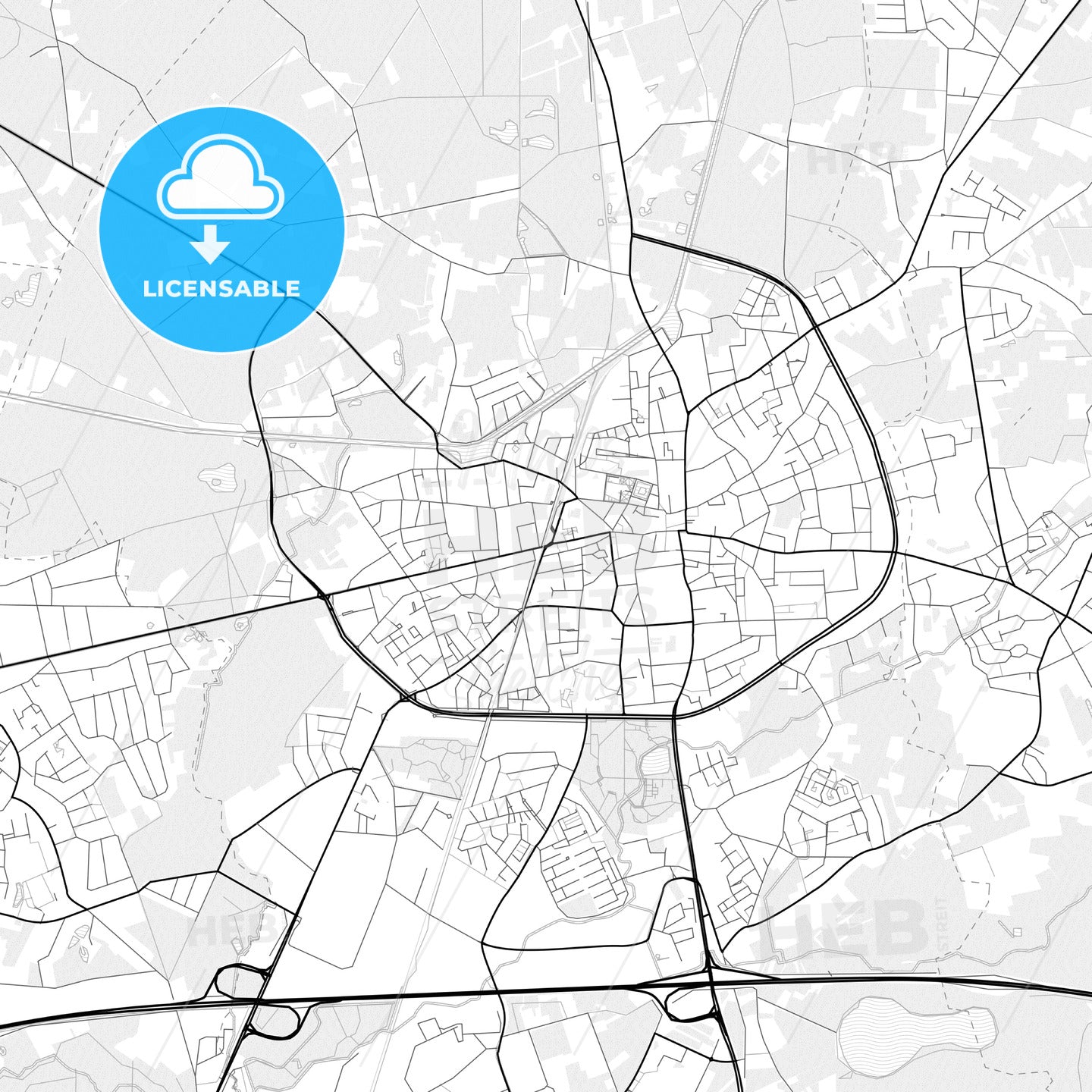 Vector PDF map of Turnhout, Belgium