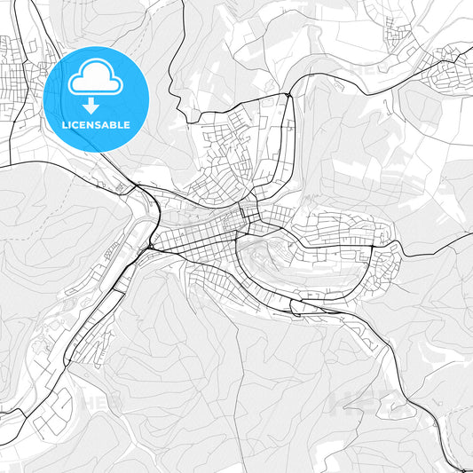 Vector PDF map of Tuttlingen, Germany