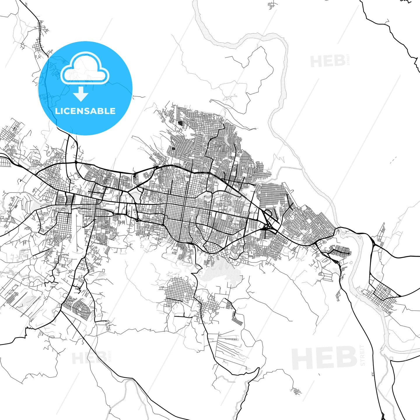 Vector PDF map of Tuxtla Gutiérrez, Mexico