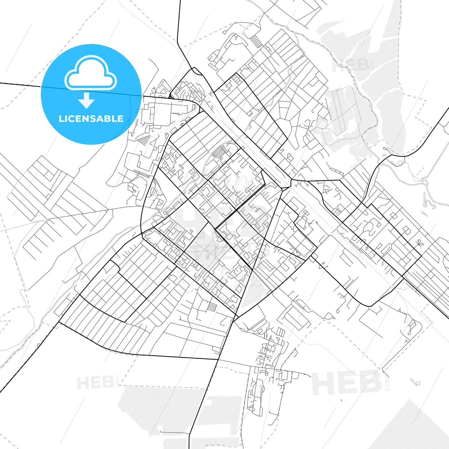 Vector PDF map of Tuymazy, Russia