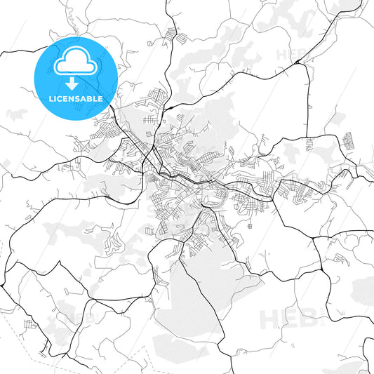 Vector PDF map of Uba, Brazil