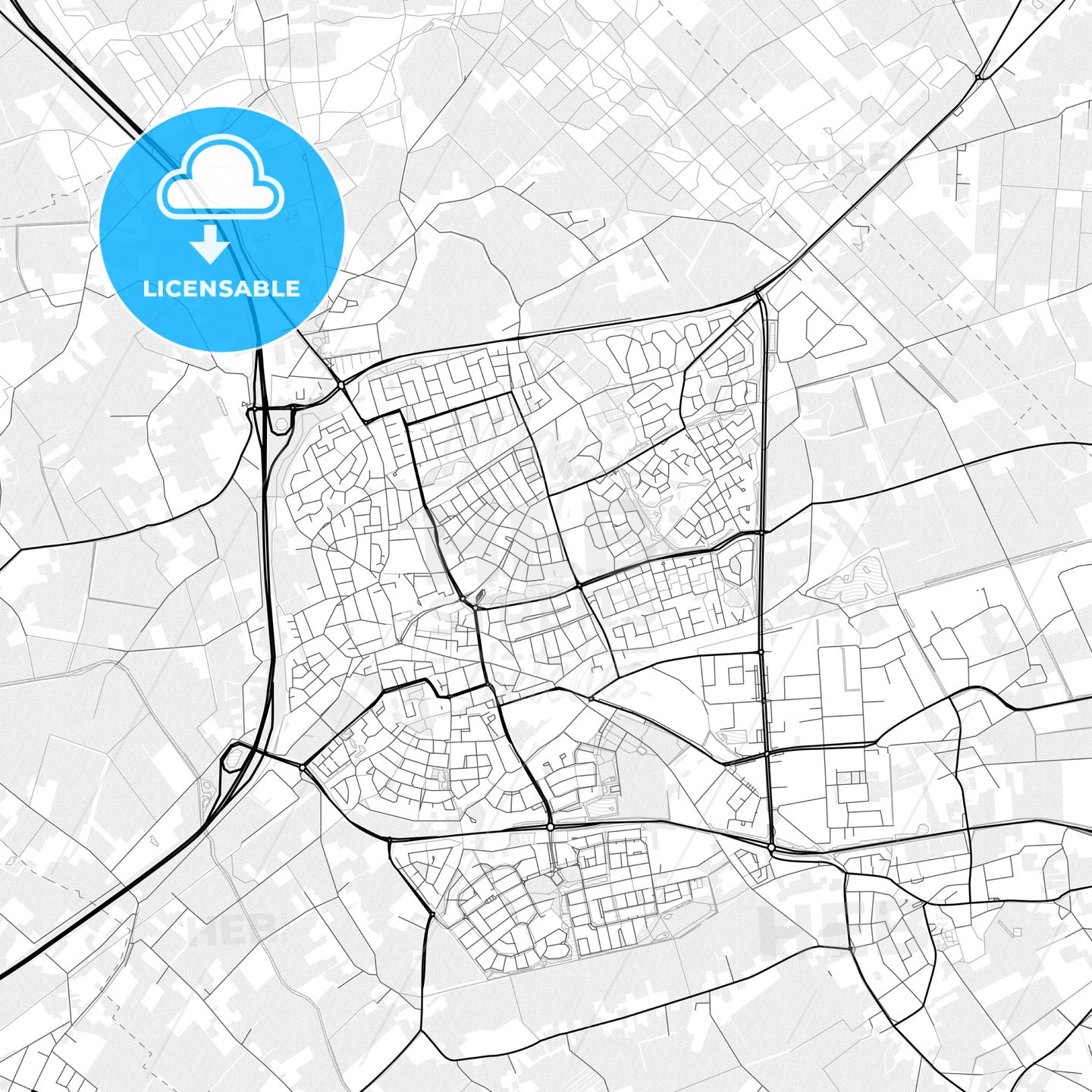 Vector PDF map of Uden, Netherlands