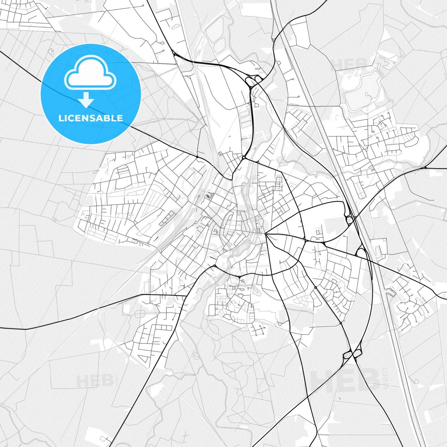 Vector PDF map of Uelzen, Germany