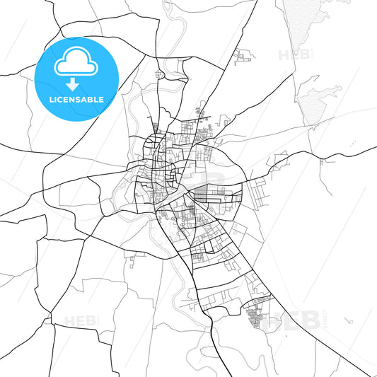 Vector PDF map of Ujjain, India