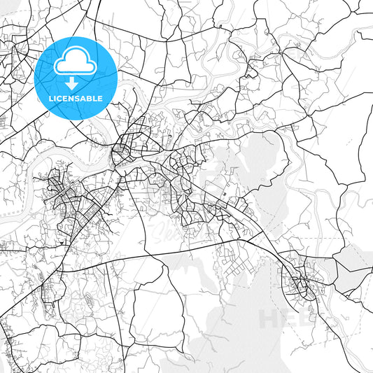 Vector PDF map of Ulhasnagar, India