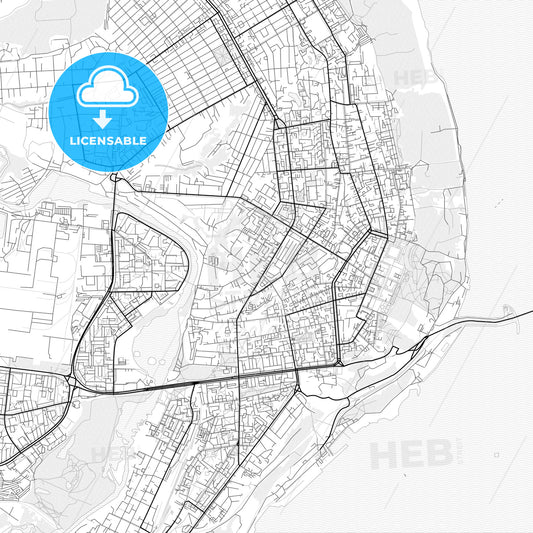 Vector PDF map of Ulyanovsk, Russia