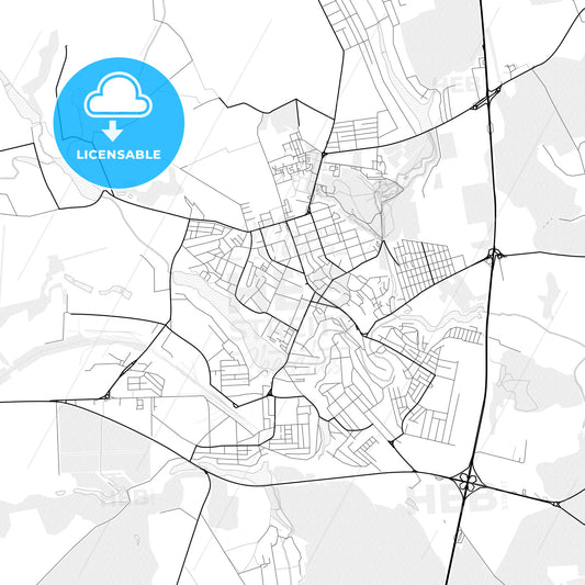 Vector PDF map of Uman, Ukraine