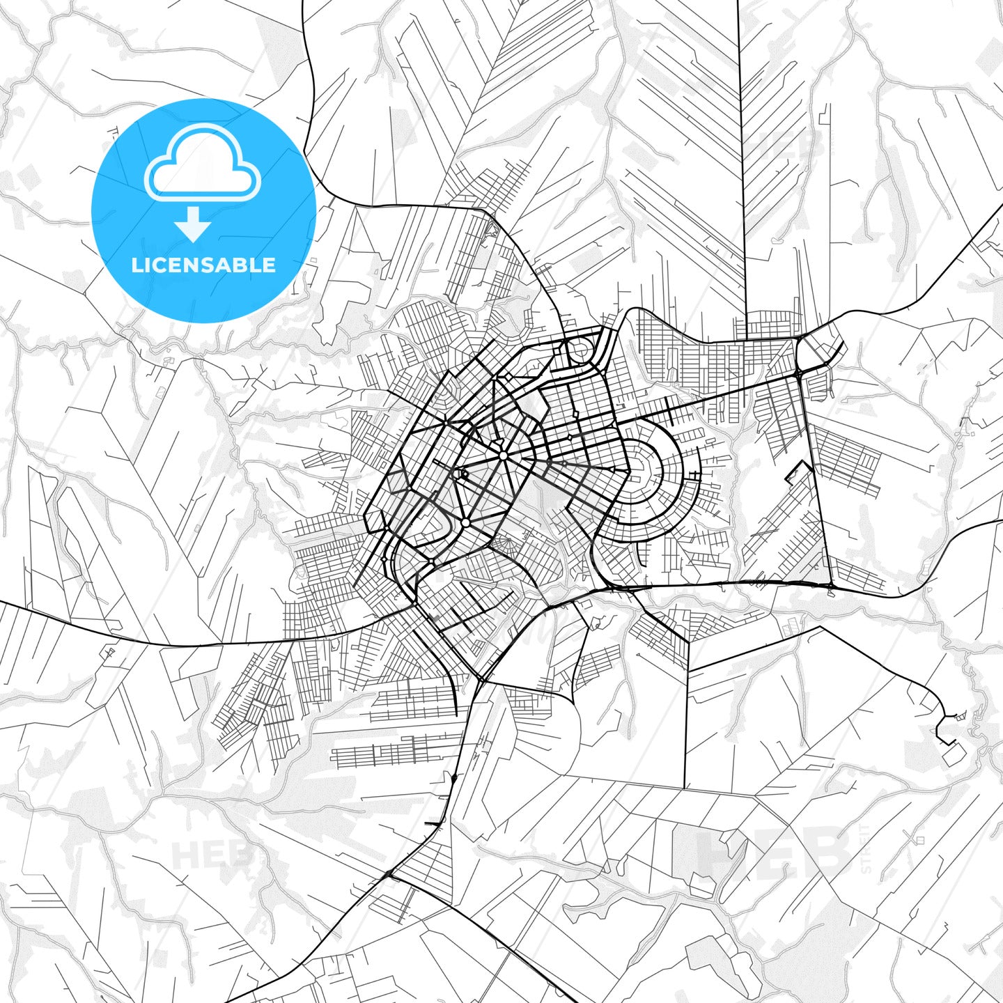 Vector PDF map of Umuarama, Brazil