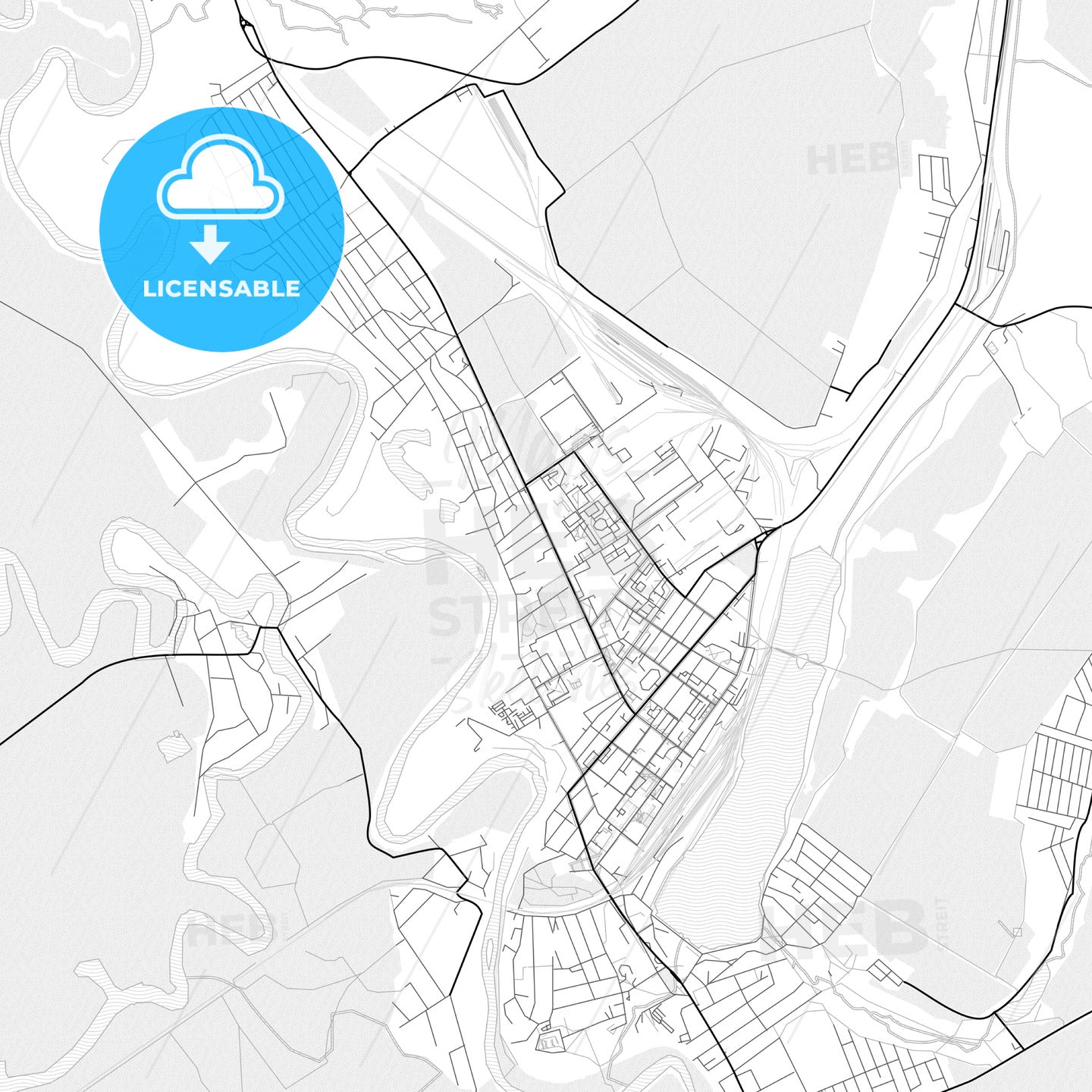 Vector PDF map of Ungheni, Moldova