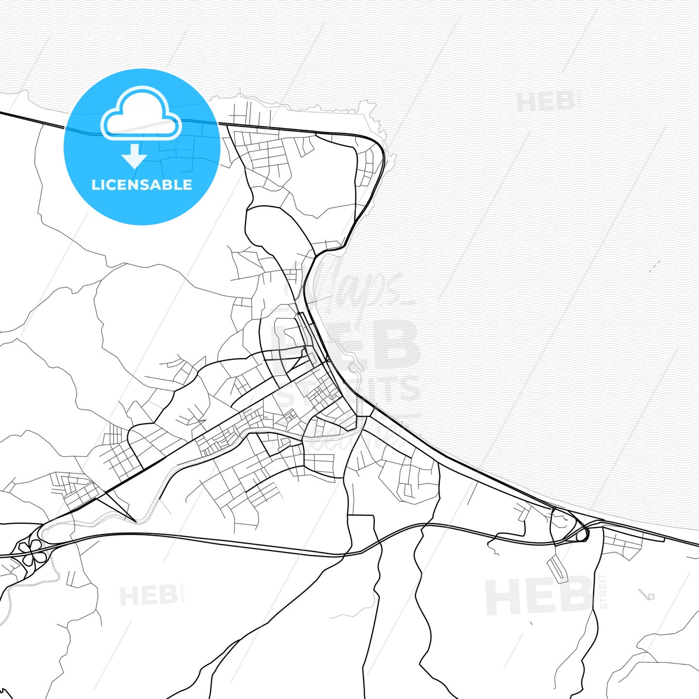 Vector PDF map of Ünye, Turkey