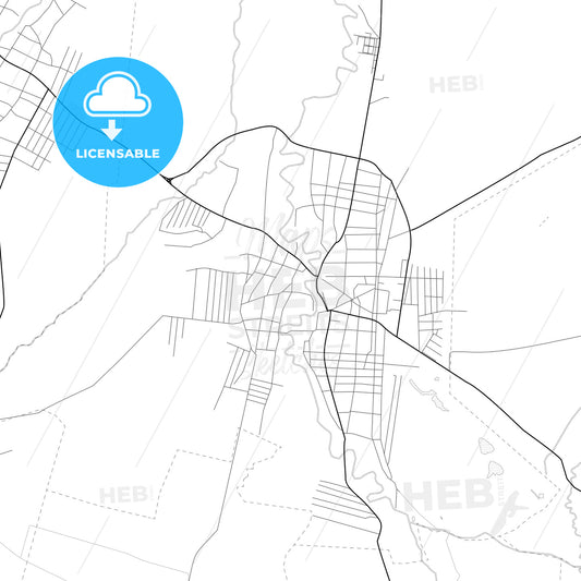 Vector PDF map of Urus-Martan, Russia