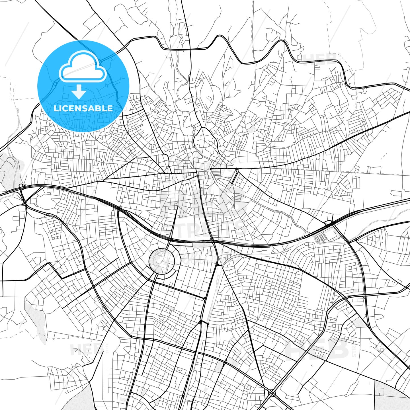 Vector PDF map of Uşak, Turkey