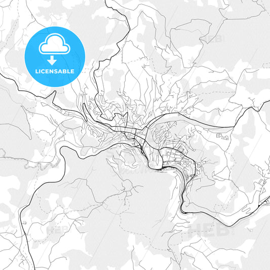 Vector PDF map of Užice, Serbia