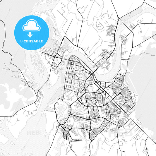 Vector PDF map of Valdivia, Chile