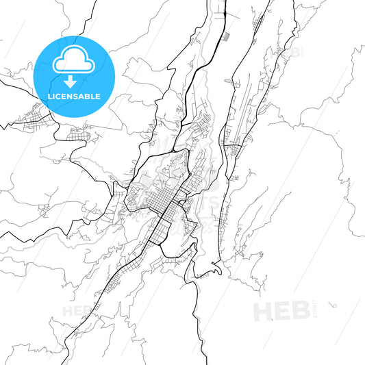 Vector PDF map of Valera, Venezuela