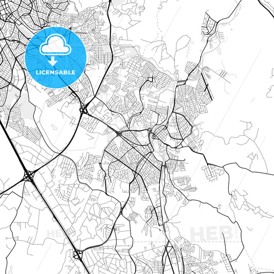 Vector PDF map of Valinhos, Brazil