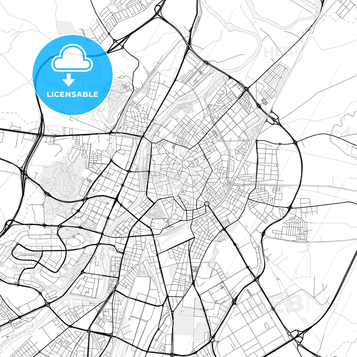 Vector PDF map of Valladolid, Spain