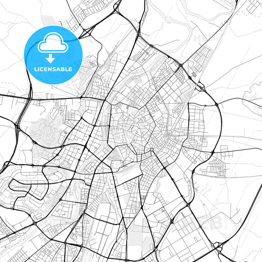 Vector PDF map of Valladolid, Spain