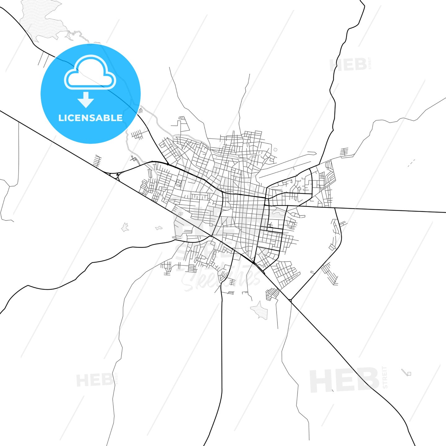 Vector PDF map of Valle de La Pascua, Venezuela