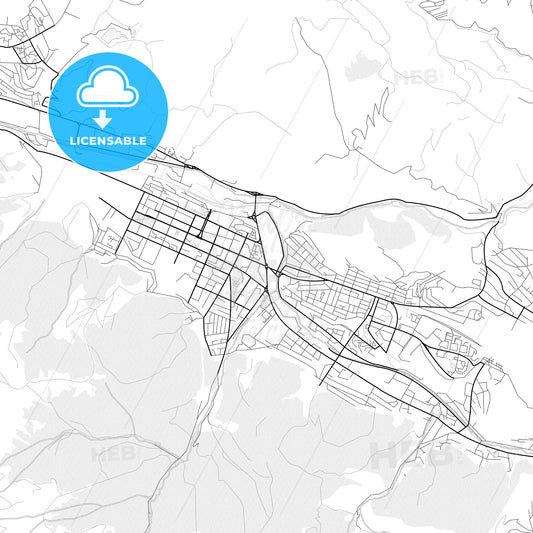 Vector PDF map of Vanadzor, Armenia