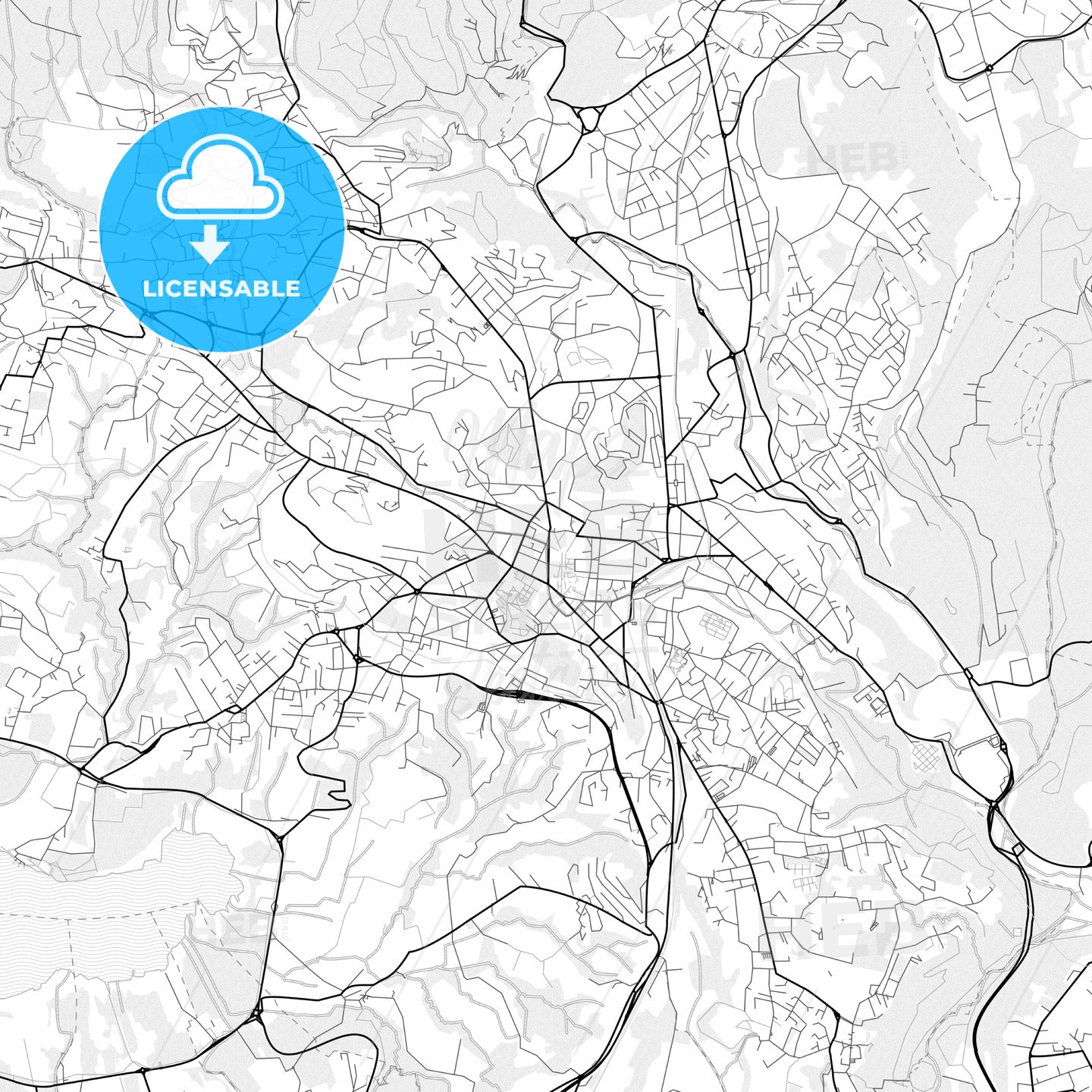 Vector PDF map of Varese, Italy