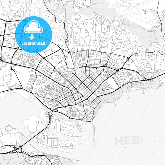 Vector PDF map of Varna, Bulgaria
